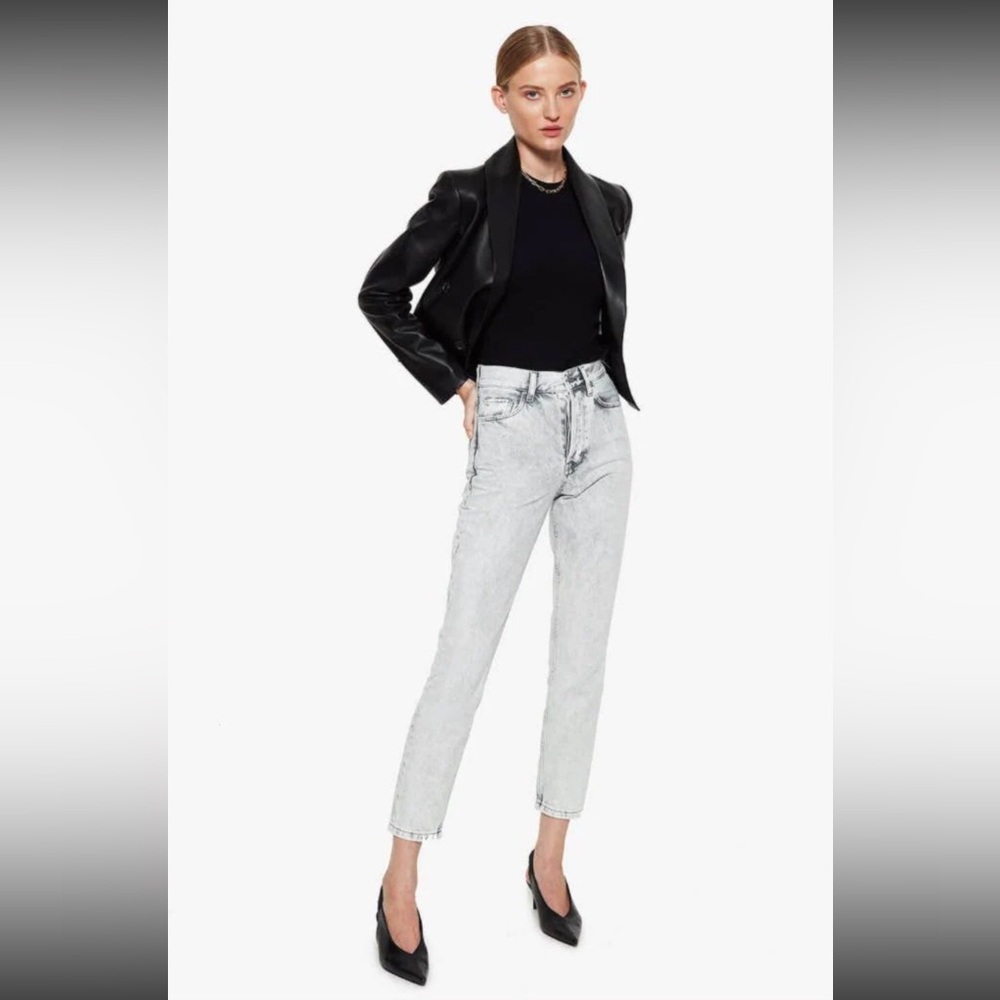 NWOT Anine Bing Brenda Cropped Jean in Powder Grey Size 28